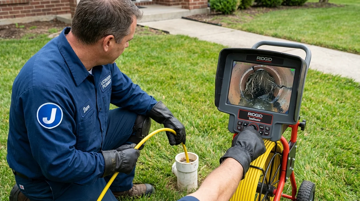 Sewer camera inspection being performed by Johns Plumbing LLC in Ferndale